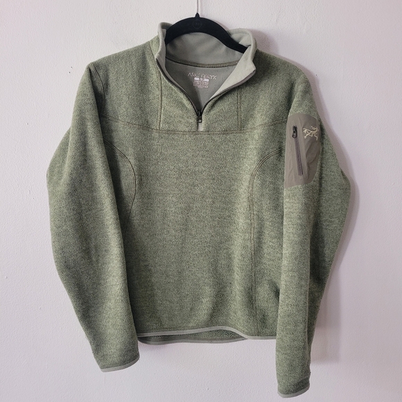 Arc'teryx Covert Womens Polartec 1/4 Zip Fleece Pullover Small Green Vintage Y2K - Picture 1 of 11